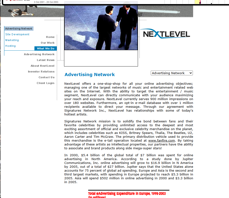 Archived NextLevel advertising-network presentation