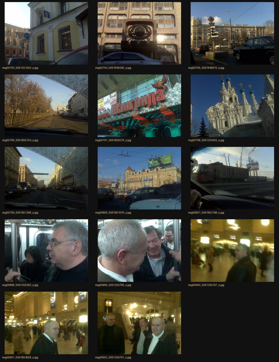 Contact sheet three from the original Russia 2008 photographic archive