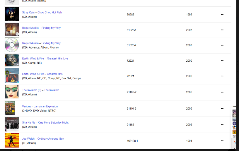 Discogs catalog capture showing additional Pyramid releases
